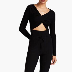 Live The Process Cropped Twisted Top Black Size M NWT